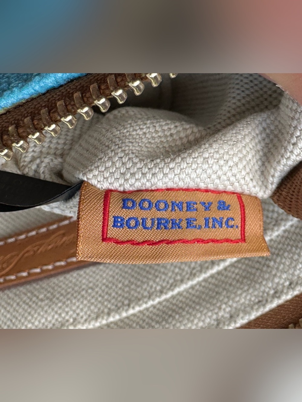 Dooney & Bourke Hydrangea Basketweave Crossbody Pouchette in Sky Blue. K0892215 - Picture 9 of 10